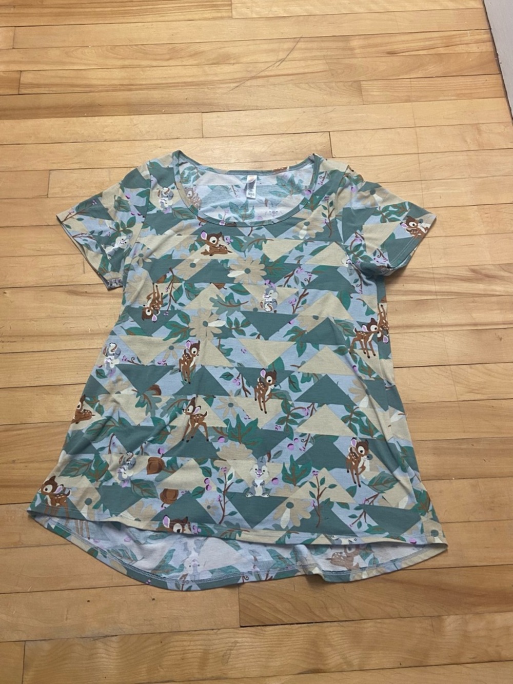 Womens Medium LuLaRoe Disney Classic Bambi And Thumper Long T Shirt